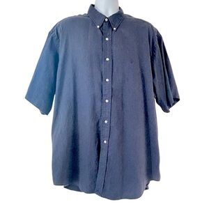 RALPH LAUREN Men's Blake 100% Linen Navy Blue Button-Up Shirt Size XXL Classic